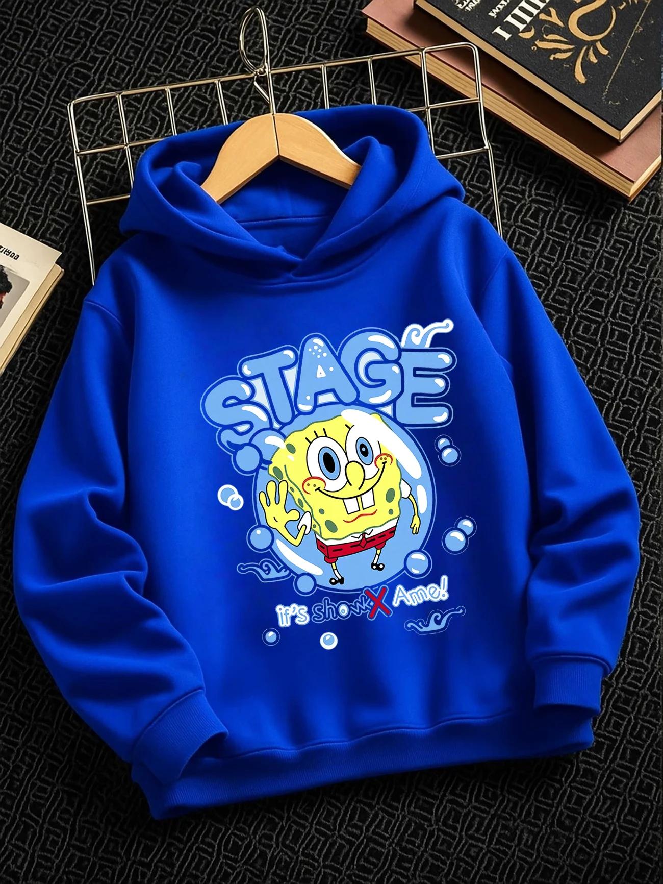 Snug SpongeBob Pullover Sweatshirt Children Summer Cute Crewneck Casual 3-14 Years 100