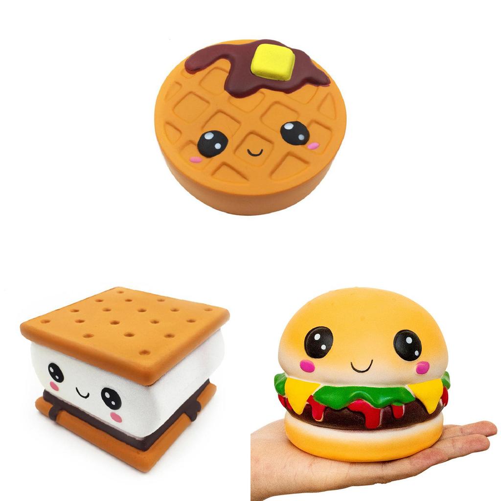 Modelo de Biscoito Waffle Squishy com Espuma de PU para Alívio do Estresse e Presentear