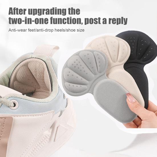 2 in 1 Heel Cushions Shoe Inserts Non-slip Heel Protectors Cut-to-size Insoles Mesh Heel Grips for Shoes Too Big All Shoe Types