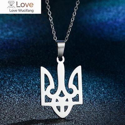 Ucraina Tryzub Collana Tryzub Tridente Simboli nazionali dell'Ucraina Gioielli in acciaio inossidabile Donna Uomo Regalo