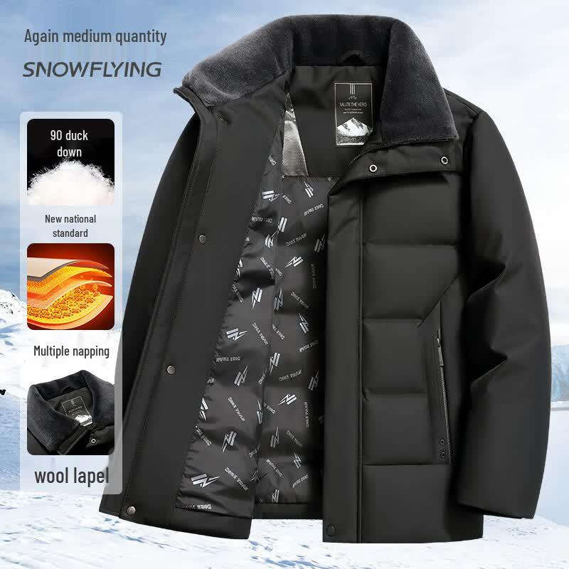 XueZhongFei Men s 90% Down Thickened Winter Jacket with Wool Collar M