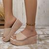 Fashion Women Sandals 2025 Summer Peep-Toe Shoes Woman High-Heeled Platfroms Slides Women Casual Wedges for Women High