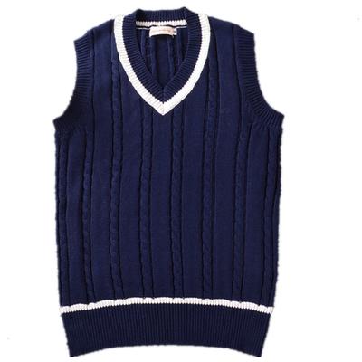 British Style V-Neck Uniform Sweater Vest Girls and Boys Japanese Student Navy Sleeveless Vest Sweater