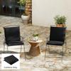Outdoor Seat Cushions Set of 2 with Ties, Waterproof Garden Seat Pads, Black