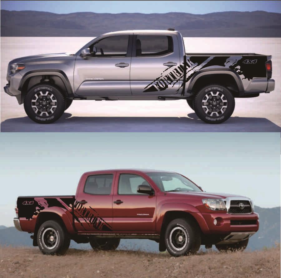 2x Black Car Side Body Decal Vinyl Sticker For 4X4 Off Road Truck
