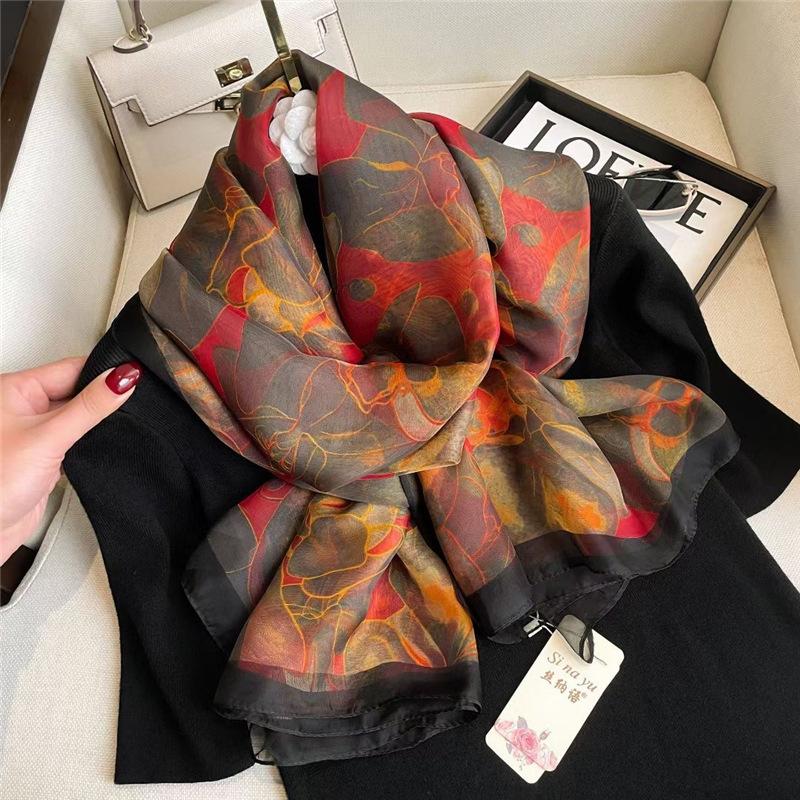 New Silk Beach Stoles Women Hijab Scarf Sunscreen Shawl Wraps Ladies Scarves Foulard Beach Stoles Female Bandana Echarpe
