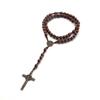 Handmade Weave Saint Benedict Medal Antique Wooden Rosary Cross Car Hanging Vintage Catholic Religious Jesus Ornament