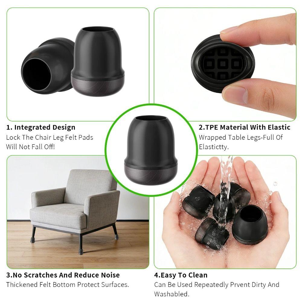 8pcs/bag Anti Slip Silicone Furniture Leg Cover Silent Furniture Feet Sleeve  Tables