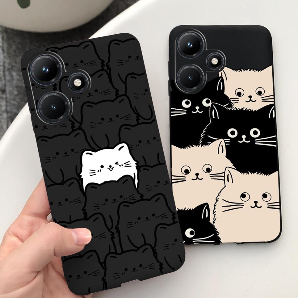 For Infinix Hot 30i 30 Play NFC Case Moon Night Flower Liquid Silicone Back Cover For Infinix Hot 30Play 30i 30 Play Phone Case