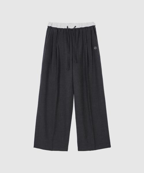 HAINT Bay Relaxed Wide Slacks_Charcoal
