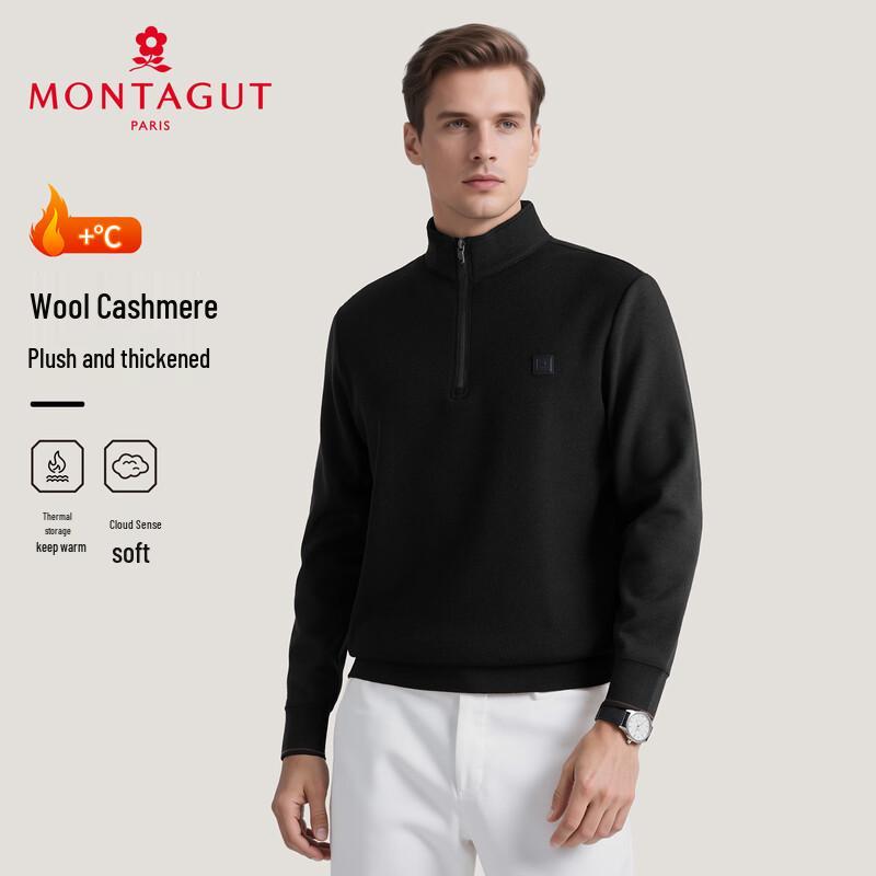 

MONTAGUT Men s Half-Zip Wool Blend Knit Sweater 2XL