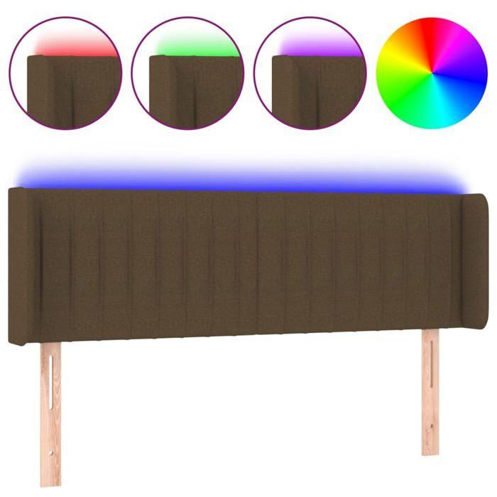VidaXL LED Headboard Bedroom Furniture Double Bed Accessory Head of Bed Frame Interior Dark Brown 3123475