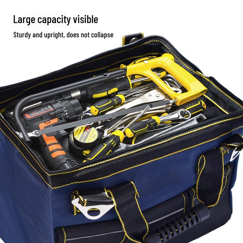Multifunctional Wear-Resistant Handheld Electrician Tool Bag - Durable Canvas Crossbody with Thickened Oxford Cloth for Repair and Installation.
