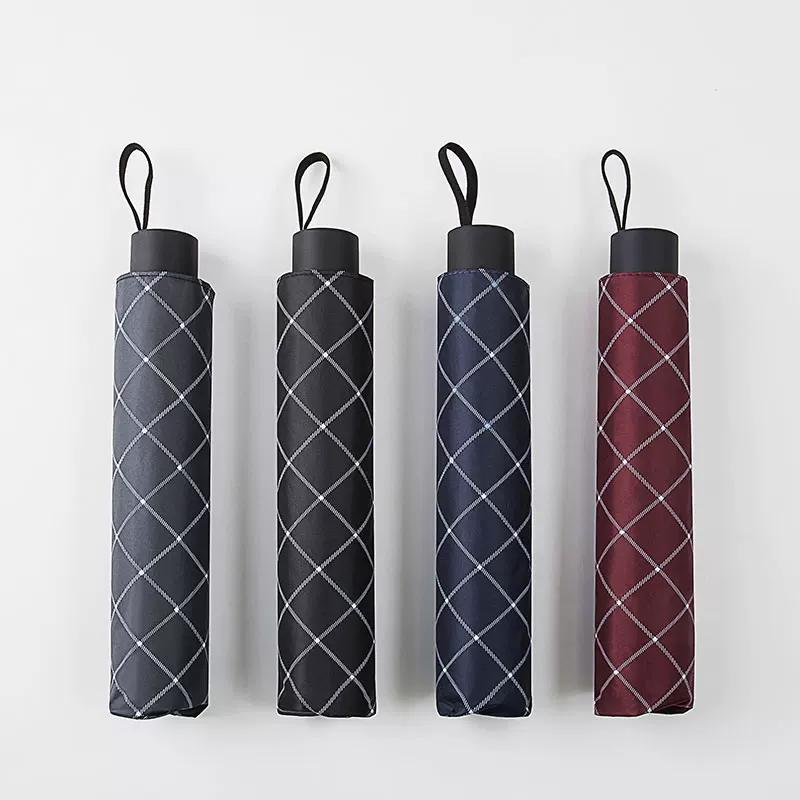 Paradise Umbrella Plaid Umbrella for Men and Women, Dual-Use for Sun and Rain, Black Coating Sun Umbrella, Sun Protection, Uv Protection, Folding