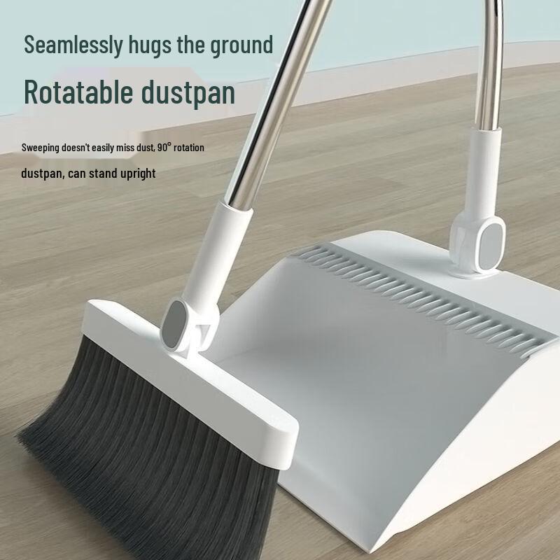 Noble White Broom and Dustpan Set