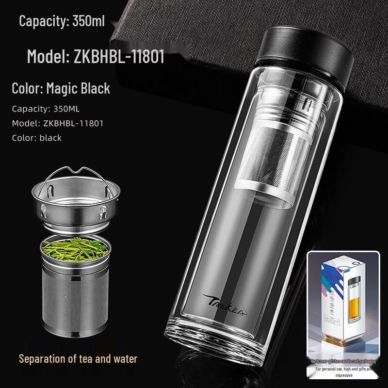 ZISIZ Double-Layer Glass Water Cup