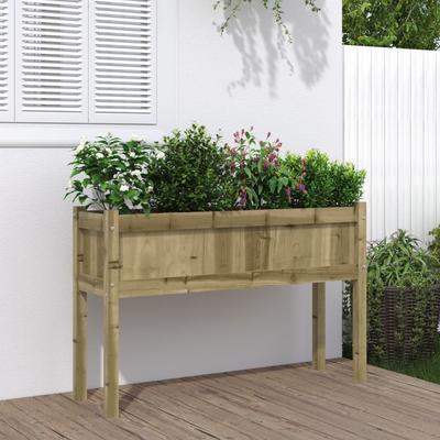 Vidaxl Gartenpflanzkübel auf Beinen, 110x31x70 cm, Imprägniertes Holz