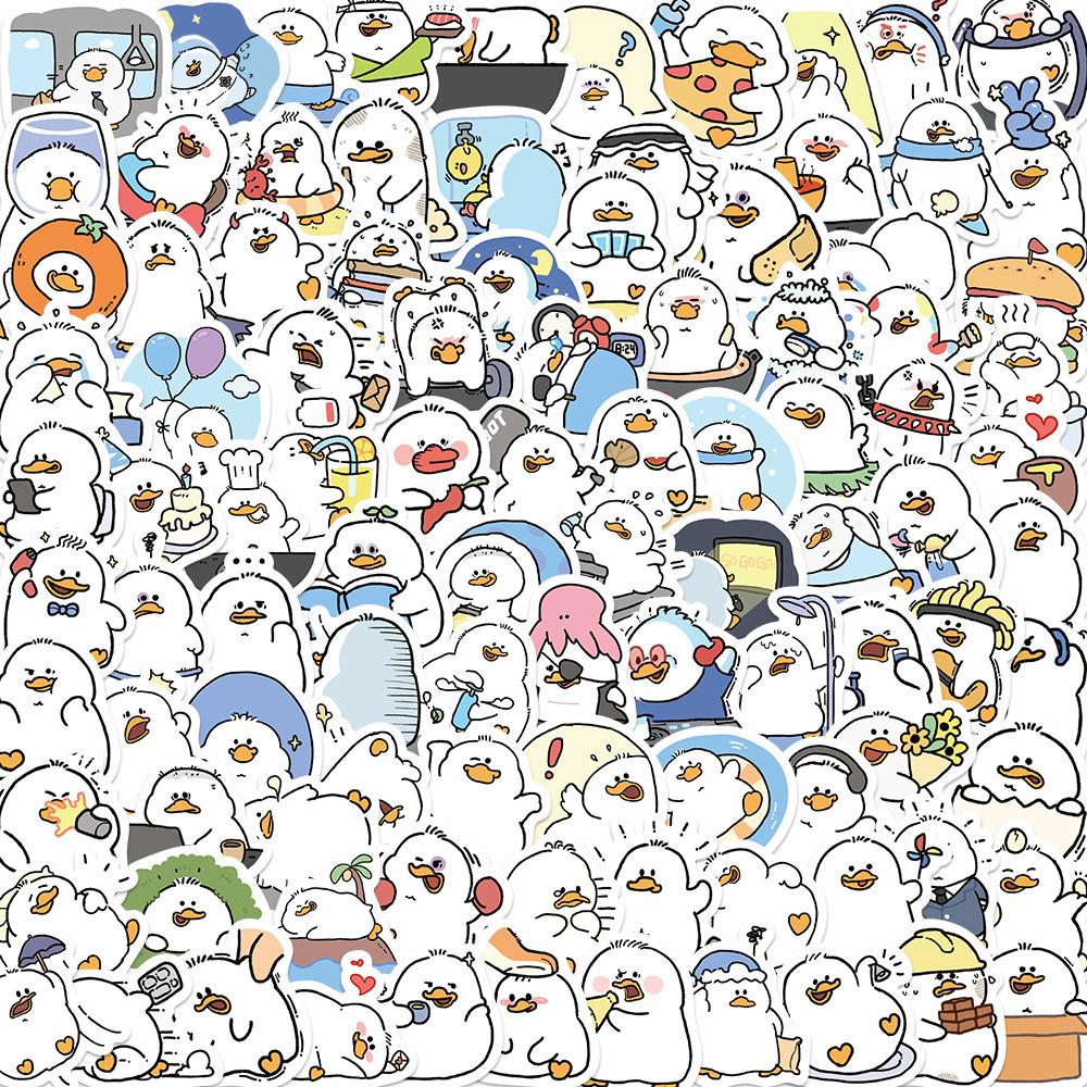 100 Pictures of Xiao Zhang Cute Fat Duck Graffiti Stickers Decorate Suitcase Notebook Waterproof Stickers