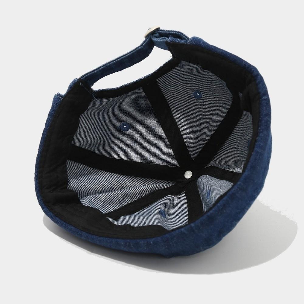 Vintage Washed Denim Brimless Docker Cap Solid Color Cotton Vintage Dome Hat Adjustable Melon Beanie Cap Boy Girls