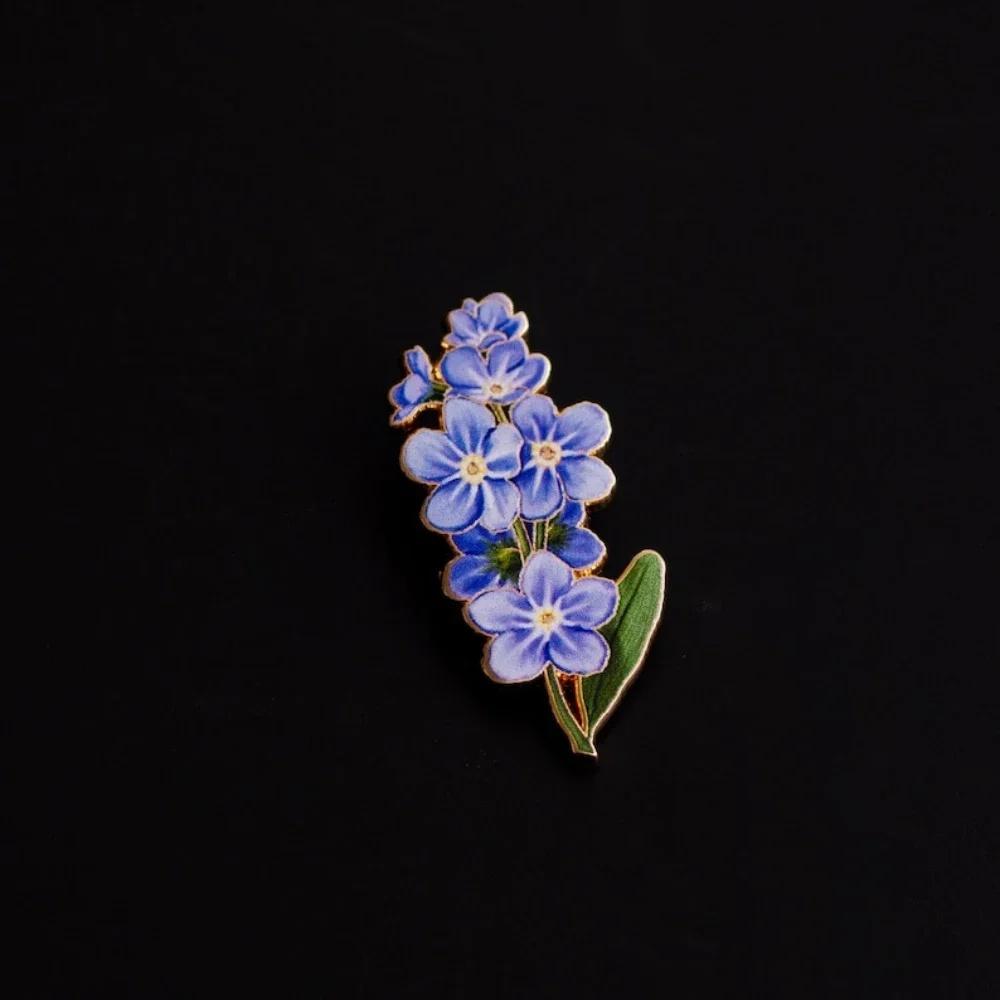 Jewelry Accessory Blue Forget-Me-Not Pin Enamel Pin Delicate Flower Pin For Gift For Friend Gifts For Her Accessories
