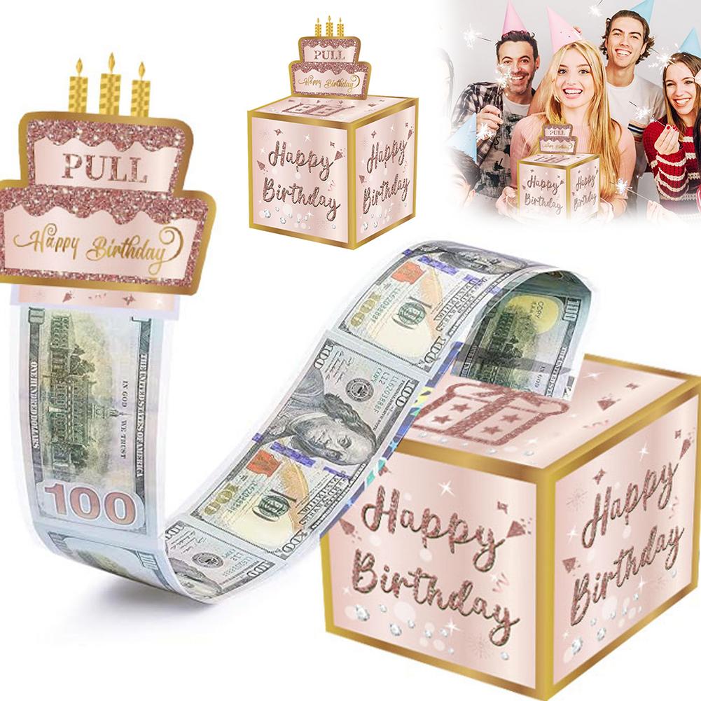 Pink Gold Birthday DIY Money Box Happy Birthday Decoration Kids Adults 18 30 Birthday Party Supplies Favors Gift Baby Shower