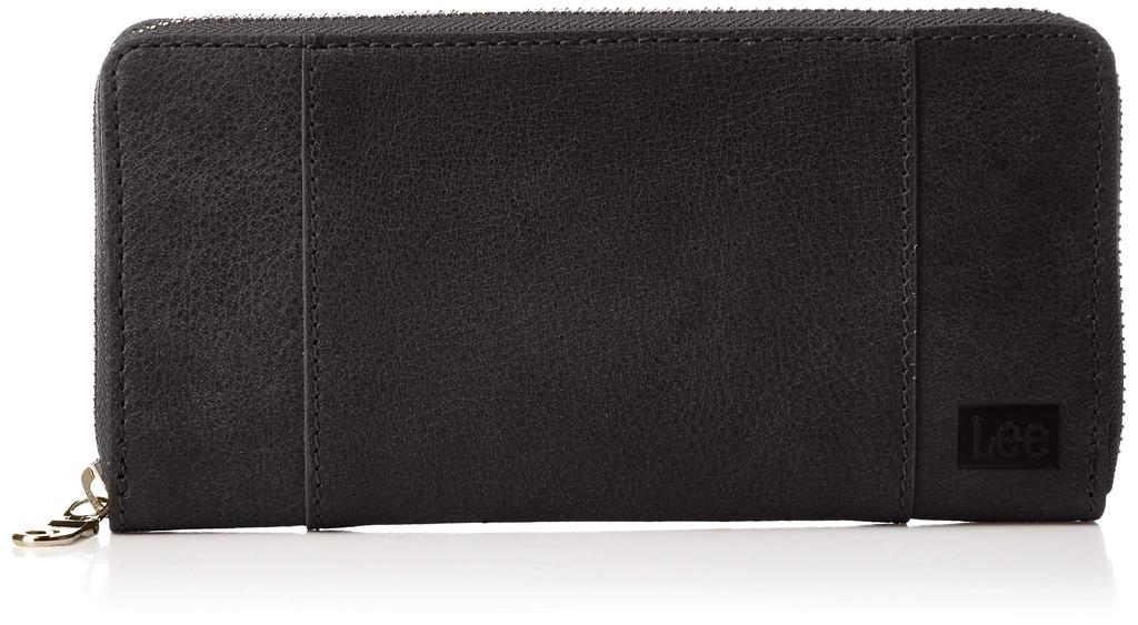Lee Long Premium Soft Cowhide Genuine Round Black Wallet, Leather, Leather, Zipper,
