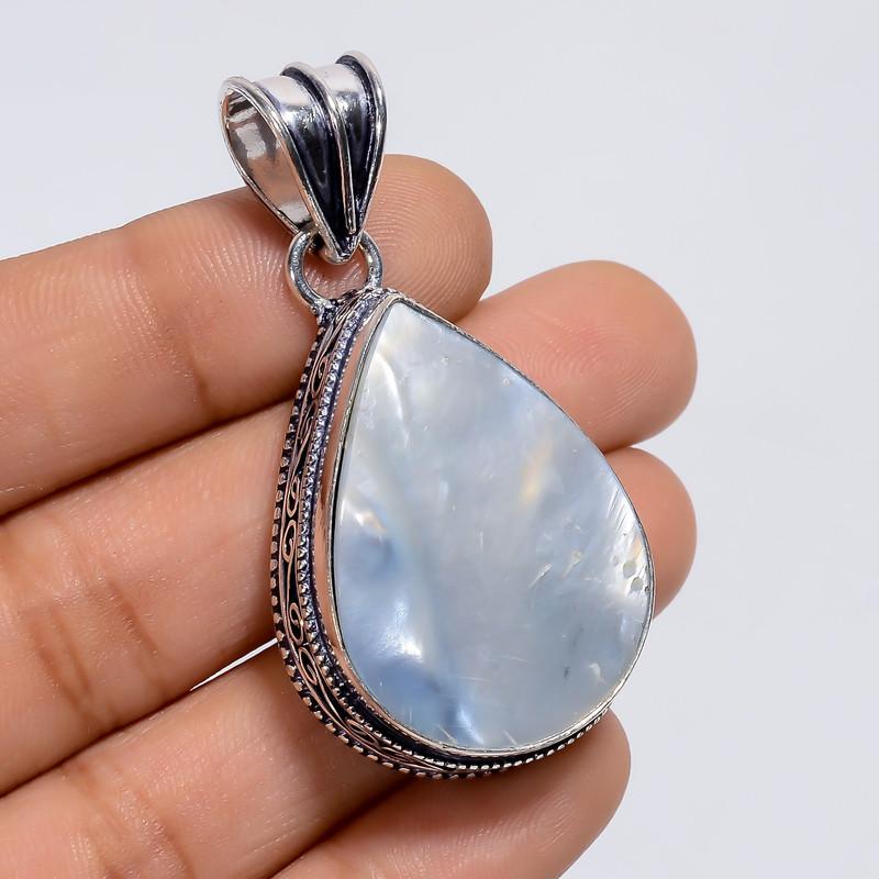 

Dazzling Top Grade Qualite 100% Natural Mother Of Pearl Pear Shape Vintage Style Handmade Jewelry 925 Steling Silver Pendant 1.9 WSJ-4928 1.9