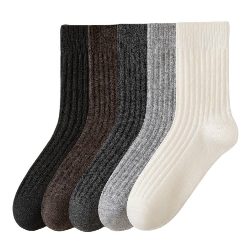 Wool Socks for Men's Autumn and Winter Mid-calf Socks, Thickened and Warm Long Calf Winter High-calf Men's Long Calf Socks