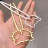 South Korea's Dongmen New Cat Metal U-shaped Hairpin Girl Versatile Cute Hairpins Fashion Ball Head Lazy Headwear Accessories