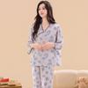 New Oriental Style Womens Pajama Twopiece With Breathable Cotton Satin For Home Use