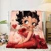 laday In Red Dress Blanket Flannel Blanket for bed, sofa, Camping, Hiking, Picnic Essentials, gift for family Fan gifts