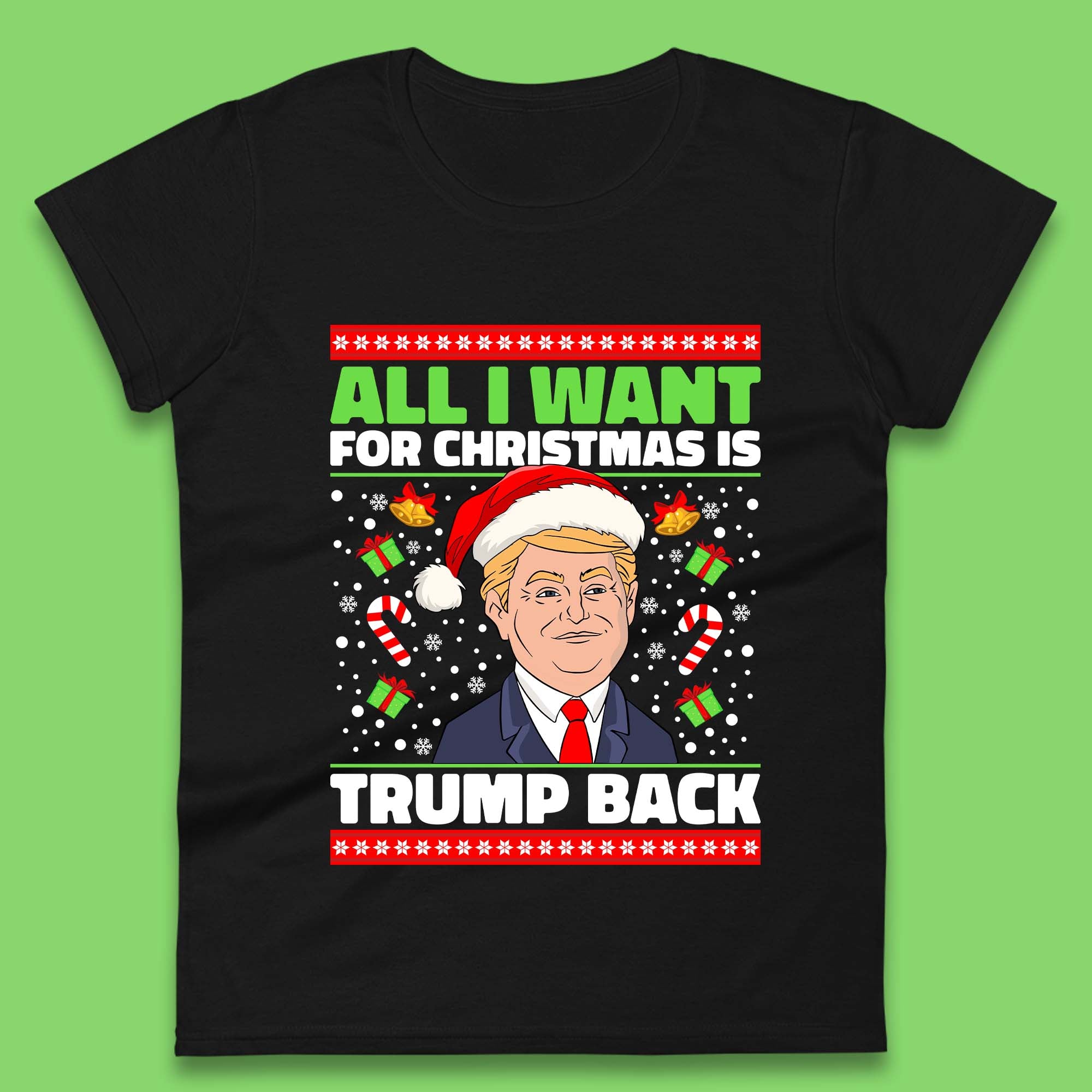 Trump Back Christmas Womens T-Shirt Mens Tops Tees Unisex M