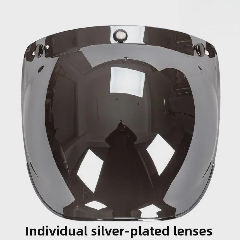 Japanese Three-Button Bubble Lens Motorcycle Helmet