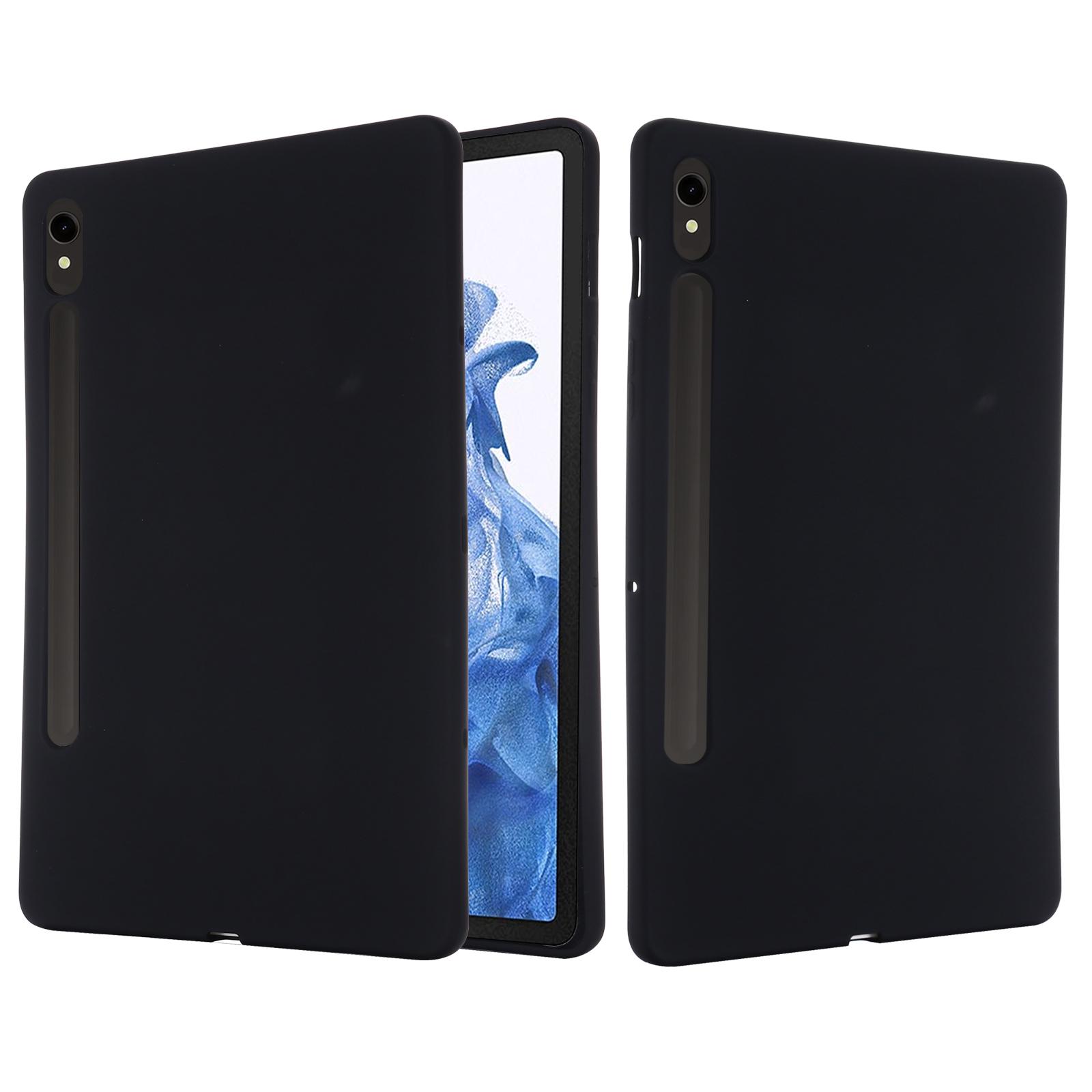 

For Samsung Galaxy Tab S10 FE/S10/S9 FE/S9 Case Microfiber Lining Liquid Silicone Cover Black