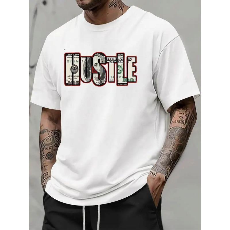 European Sizes Men'S T-Shirt Featuring Design , Striking Print On The Chest, This Short-Sleeve Crew Neck Tee Is Perfect for Casual Summer Street Style