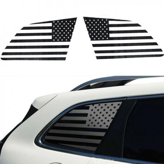 Carbon Fiber Rear Window Decor Trim Decals For Jeep Grand Cherokee 11+ USA Flag