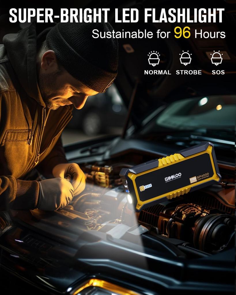 GP4000 Jump Starter &A2 8-in-1 Jump Starter with Air Compressor