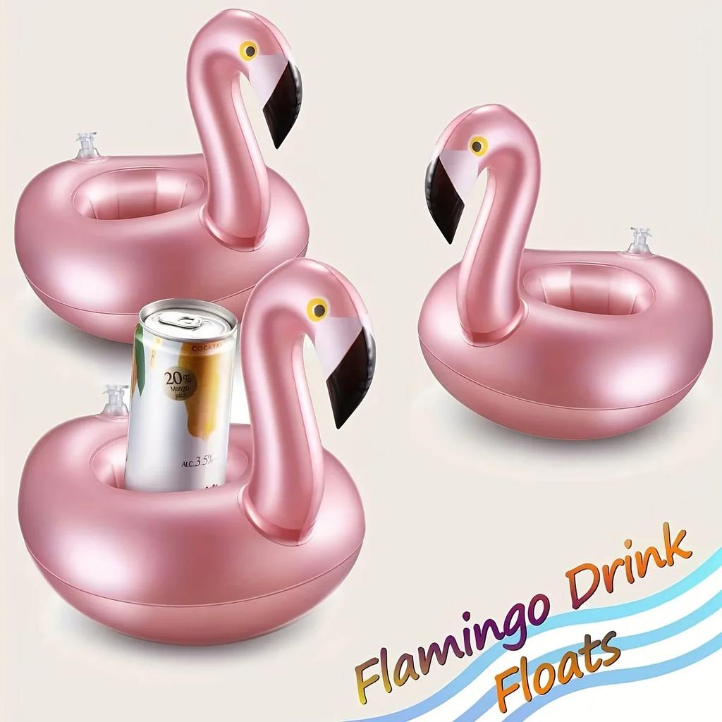 1pc-Summer Swimming Pool Flamingo Cup Holder Inflatable Water Coaster Floating Drink Cup Holder