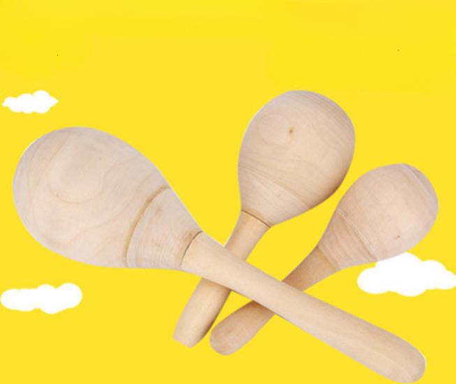 Wooden Log Small Size Sand Hammer Wooden Cartoon Sand Hammer Infant Early Childhood Educational