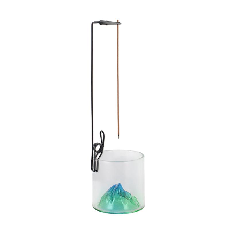 

Glass Incense Holder Mountain Incense Burner for Sticks with Ash Catcher Anti-Ash Incense Stick Holder for Meditation Yoga Spa