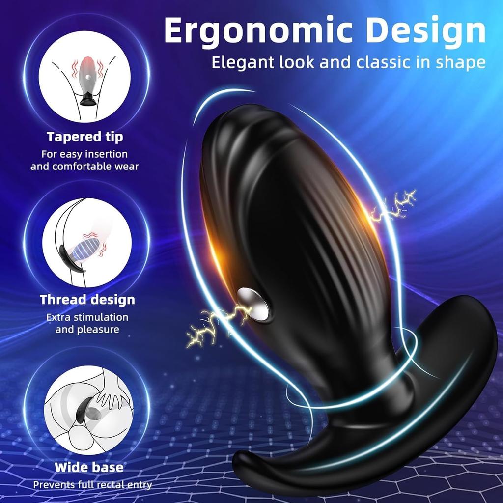 Electric Shock Anal Plug Vibrator Prostate Massager Wireless Buttplug 10 Vibrating & 3 Pulsed Modes Sex Toy