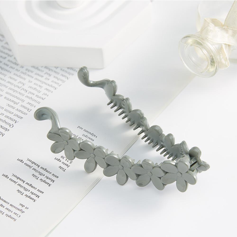 Plastic Flower Banana Clips Plum Blossom Ponytail Holder Fashion Accessories Vertical Clip  School