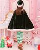 Milky Time 3-Piece Christmas Santa Costume Set for Women, Adult Santa Claus with Poncho Sleeves (Green, Size M)