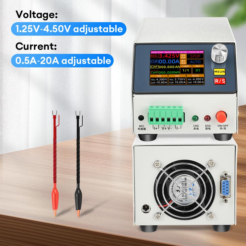 

2,4-дюймовый цветной экран, интегрированный тестер электронной нагрузки для зарядки и разрядки постоянным током, тест емкости зарядки и разрядки аккумулятора
