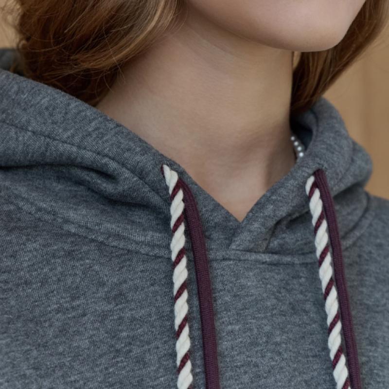 Maxza Color Block Loop String Fleece Hoodie