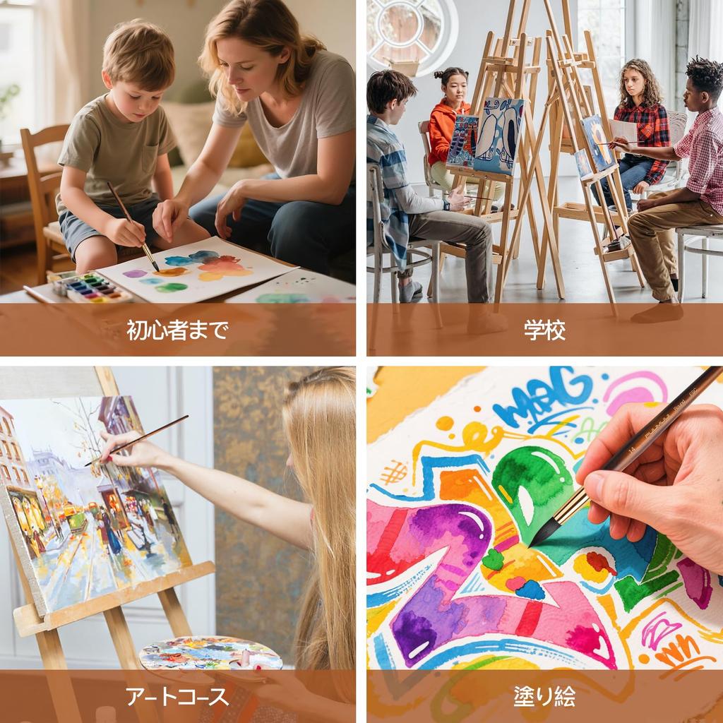 Pincel Profissional de Aquarela 10 Cabelo de Esquilo Sintético Macio para Iniciantes e Perfeito para Arte, Colorir ao Ar Livre e Inclui Gato e Redondo Feito de