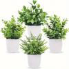1 Set White Plant Pots With Small Hanging Frost Artificial Plants, Hanging Frost Effect Artificial Plants Come To Life, Includes Pots