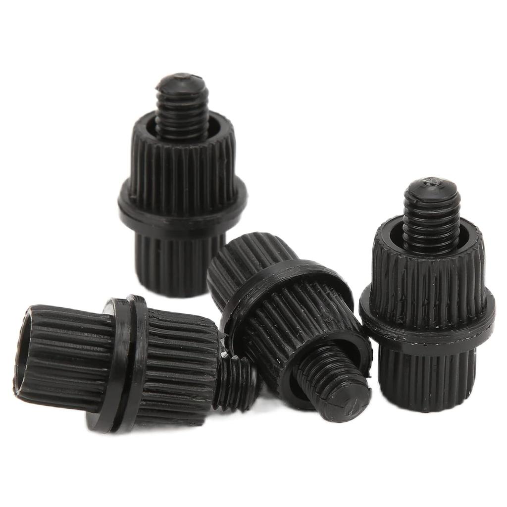 Acouto 4pcs Black Nylon Motorcycle Yacht License Plate Screws 6mm x 25mm