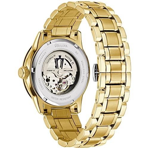 Bulova Men's Classic Sutton 4-Hand Automatic Watch with 24-Hour Subdial, Open Aperture, Exhibition Case Back, Double Curved Mineral Crystal, Luminous