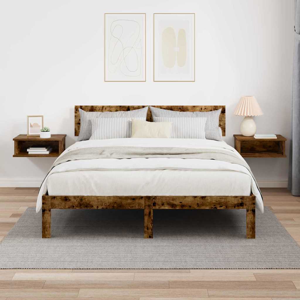 Nightstand 2 pcs Smoked Oak 40 x 31 x 15 cm
